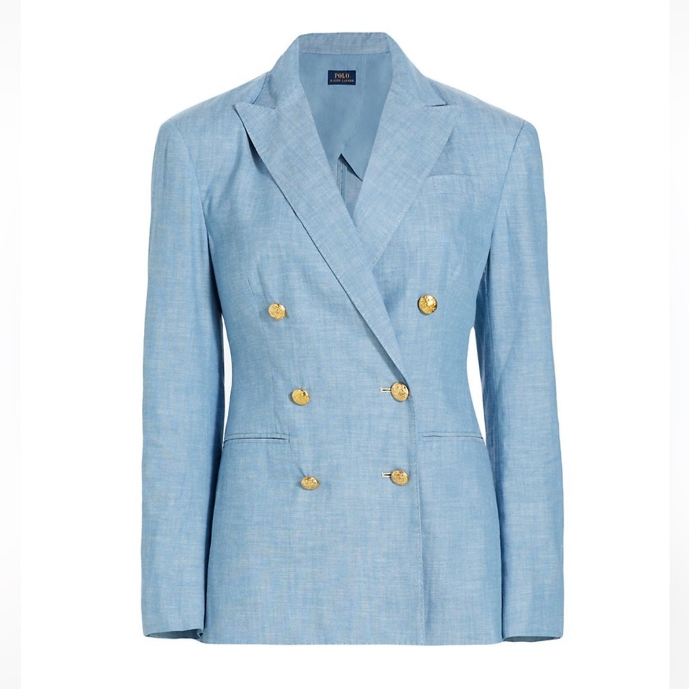 Women’s Polo Ralph Lauren Double Breasted Chambray Blazer
